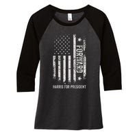 Forward Kamala Harris Usa Flag Women's Tri-Blend 3/4-Sleeve Raglan Shirt