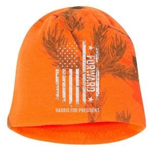 Forward Kamala Harris Usa Flag Kati - Camo Knit Beanie