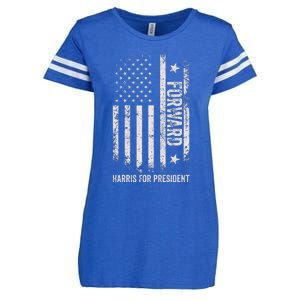 Forward Kamala Harris Usa Flag Enza Ladies Jersey Football T-Shirt