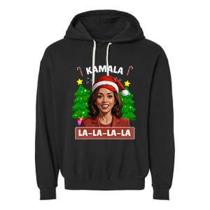 Funny Kamala Harris 2024 Christmas Comma La Xmas Garment-Dyed Fleece Hoodie