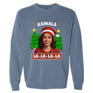 Funny Kamala Harris 2024 Christmas Comma La Xmas Garment-Dyed Sweatshirt