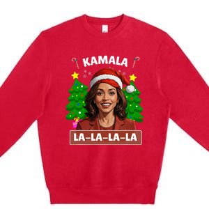 Funny Kamala Harris 2024 Christmas Comma La Xmas Premium Crewneck Sweatshirt