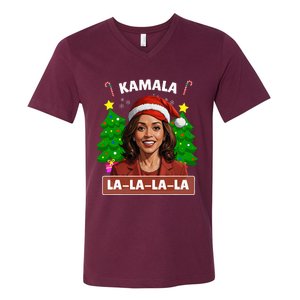 Funny Kamala Harris 2024 Christmas Comma La Xmas V-Neck T-Shirt