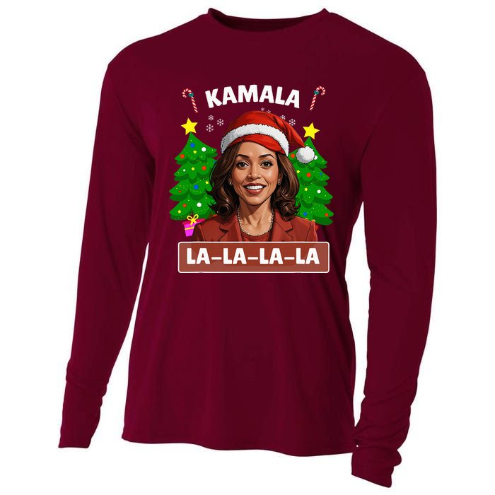 Funny Kamala Harris 2024 Christmas Comma La Xmas Cooling Performance Long Sleeve Crew