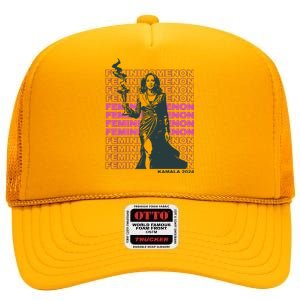 Femininomenon Kamala Harris Colorful Text High Crown Mesh Back Trucker Hat