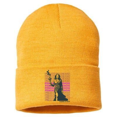 Femininomenon Kamala Harris Colorful Text Sustainable Knit Beanie