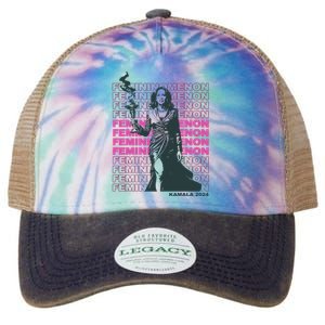 Femininomenon Kamala Harris Colorful Text Legacy Tie Dye Trucker Hat