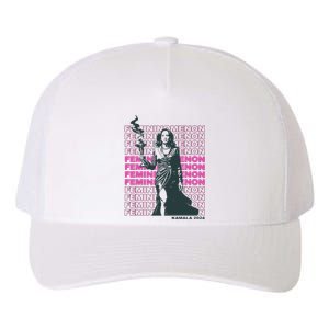 Femininomenon Kamala Harris Colorful Text Yupoong Adult 5-Panel Trucker Hat