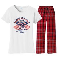 Forever Kamala Harris Tim Walz Waltz Women's Flannel Pajama Set