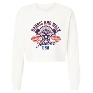 Forever Kamala Harris Tim Walz Waltz Cropped Pullover Crew