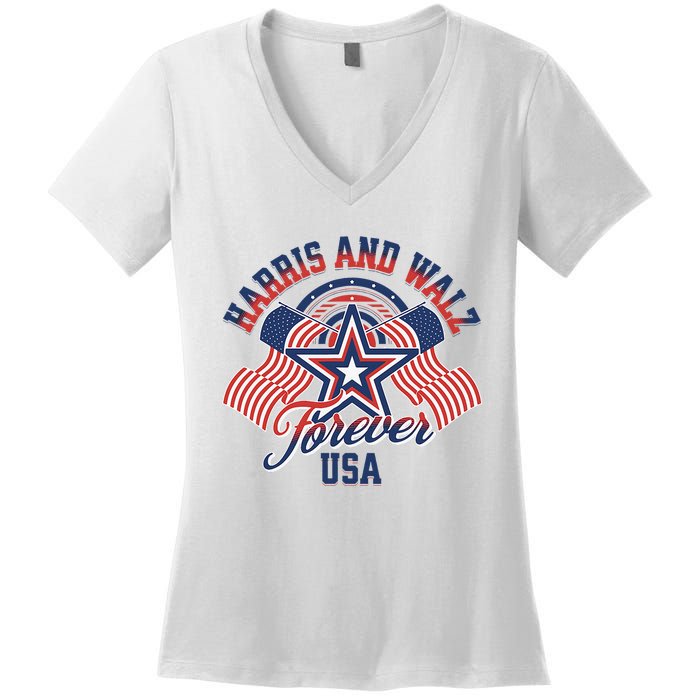 Forever Kamala Harris Tim Walz Waltz Women's V-Neck T-Shirt