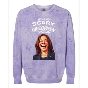 Funny Kamala Harris Scary Halloween Gag President Costume Colorblast Crewneck Sweatshirt