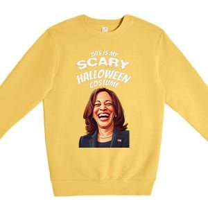 Funny Kamala Harris Scary Halloween Gag President Costume Premium Crewneck Sweatshirt