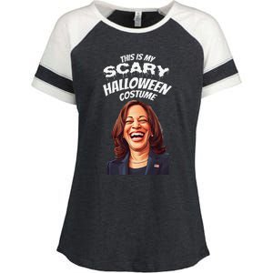 Funny Kamala Harris Scary Halloween Gag President Costume Enza Ladies Jersey Colorblock Tee