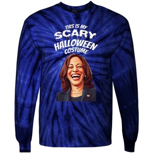 Funny Kamala Harris Scary Halloween Gag President Costume Tie-Dye Long Sleeve Shirt