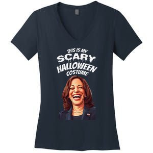 Funny Kamala Harris Scary Halloween Gag President Costume Women's V-Neck T-Shirt