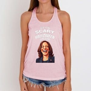 Funny Kamala Harris Scary Halloween Gag President Costume Women's Knotted Racerback Tank