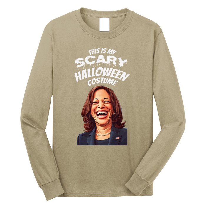 Funny Kamala Harris Scary Halloween Gag President Costume Long Sleeve Shirt