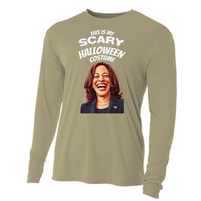 Funny Kamala Harris Scary Halloween Gag President Costume Cooling Performance Long Sleeve Crew