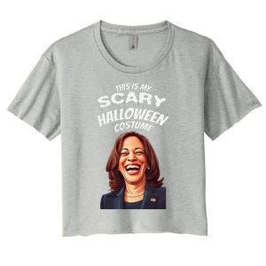 Funny Kamala Harris Scary Halloween Gag President Costume Women's Crop Top Tee