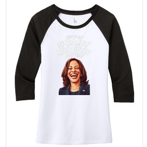 Funny Kamala Harris Scary Halloween Gag President Costume Women's Tri-Blend 3/4-Sleeve Raglan Shirt