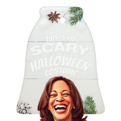 Funny Kamala Harris Scary Halloween Gag President Costume Ceramic Bell Ornament