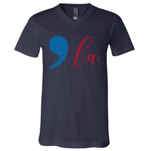 Funny Kamala Harris President Election Comma La V-Neck T-Shirt