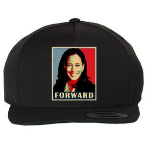 Forward Kamala Harris 2024 Retro Art For Harris Fans Cute Gift Wool Snapback Cap