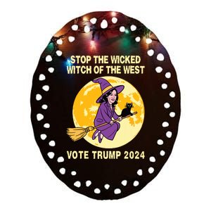 Funny Kamala Harris Stop The Wicked Witch Of The West Ceramic Oval Ornament