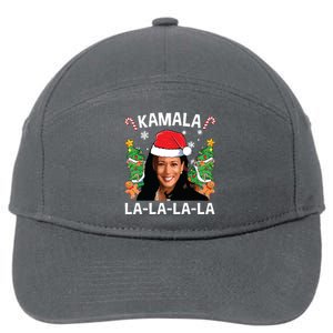 Funny Kamala Harris 2024 Christmas Comma La Xmas 7-Panel Snapback Hat