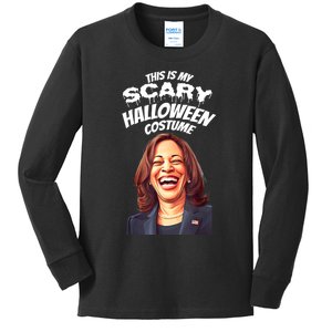 Funny Kamala Harris Scary Halloween Gag President Costume Kids Long Sleeve Shirt