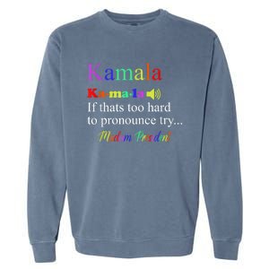 Funny Kamala Harris 2024 Madam President Harris Garment-Dyed Sweatshirt