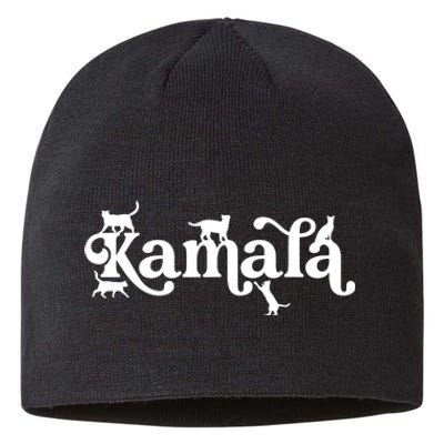 Funny Kamala Harris Cat Lettering Sustainable Beanie