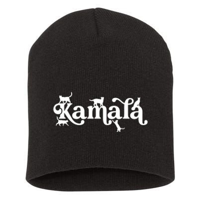 Funny Kamala Harris Cat Lettering Short Acrylic Beanie