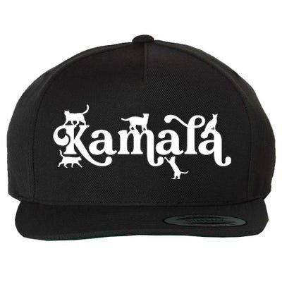 Funny Kamala Harris Cat Lettering Wool Snapback Cap