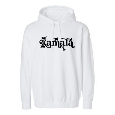 Funny Kamala Harris Cat Lettering Garment-Dyed Fleece Hoodie