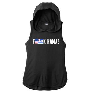 F K Hamas Pray For Israel Strong Usa And Israel Flag Ladies PosiCharge Tri-Blend Wicking Draft Hoodie Tank