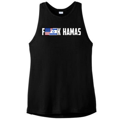 F K Hamas Pray For Israel Strong Usa And Israel Flag Ladies PosiCharge Tri-Blend Wicking Tank