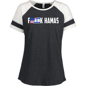 F K Hamas Pray For Israel Strong Usa And Israel Flag Enza Ladies Jersey Colorblock Tee