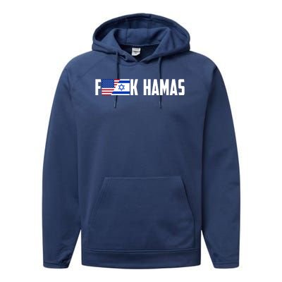 F K Hamas Pray For Israel Strong Usa And Israel Flag Performance Fleece Hoodie