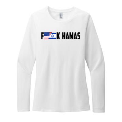 F K Hamas Pray For Israel Strong Usa And Israel Flag Womens CVC Long Sleeve Shirt