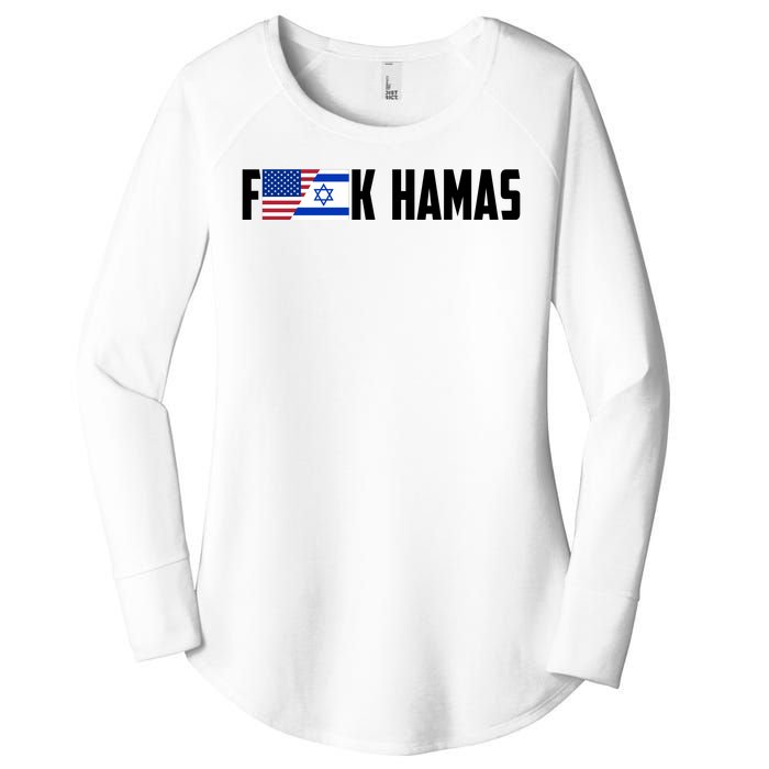 F K Hamas Pray For Israel Strong Usa And Israel Flag Women's Perfect Tri Tunic Long Sleeve Shirt