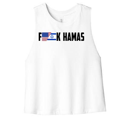 F K Hamas Pray For Israel Strong Usa And Israel Flag Women's Racerback Cropped Tank