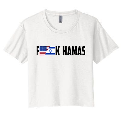 F K Hamas Pray For Israel Strong Usa And Israel Flag Crop Top
