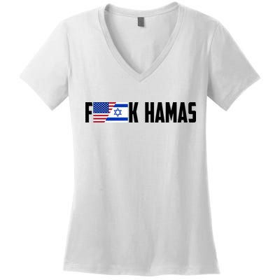 F K Hamas Pray For Israel Strong Usa And Israel Flag Women's V-Neck T-Shirt