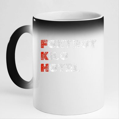 Foxtrot Kilo Hotel Fkh 11oz Black Color Changing Mug