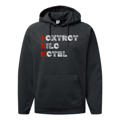 Foxtrot Kilo Hotel Fkh Performance Fleece Hoodie