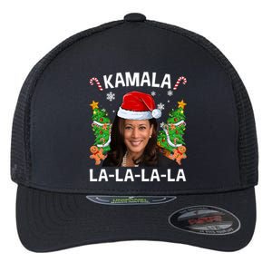 Funny Kamala Harris 2024 Christmas Comma La Xmas Flexfit Unipanel Trucker Cap