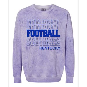 Football Kentucky In Modern Stacked Lettering Colorblast Crewneck Sweatshirt