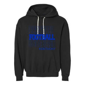 Football Kentucky In Modern Stacked Lettering Garment-Dyed Fleece Hoodie